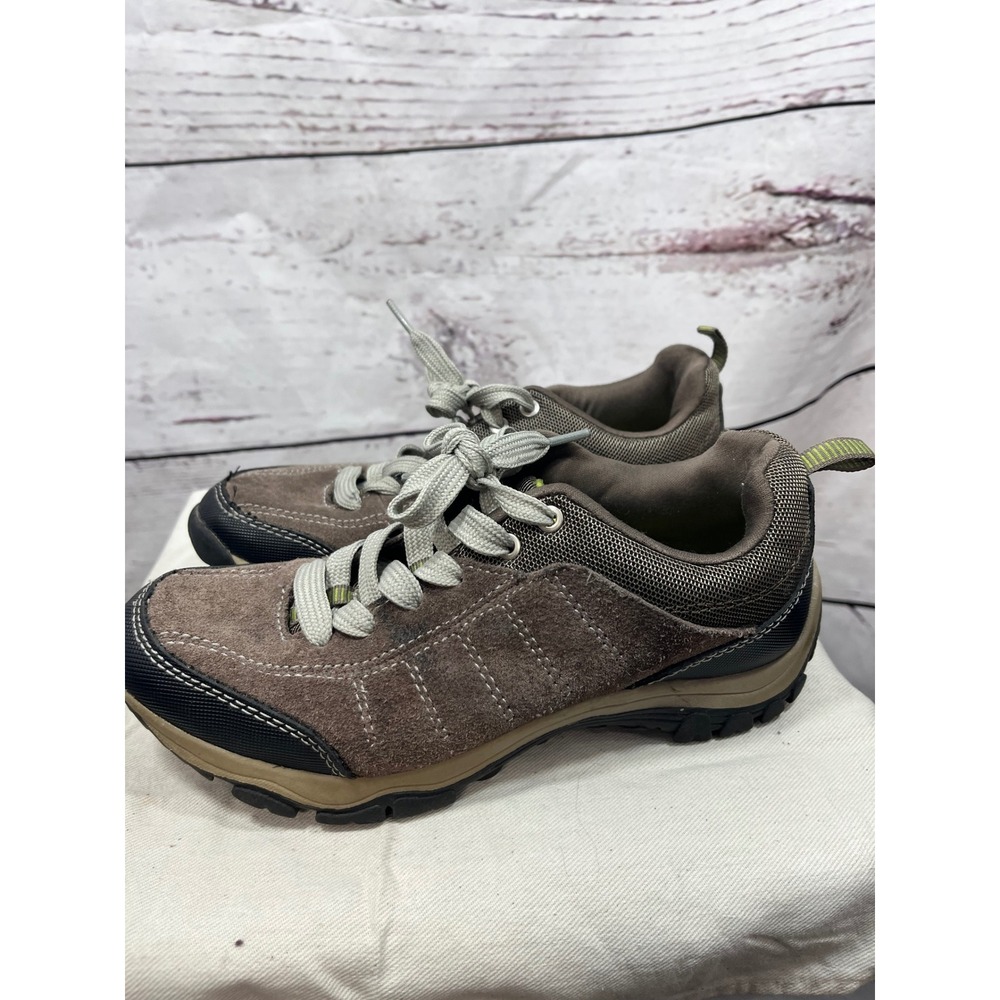 Croft & Barrow‎ Womens Brown Suede Mesh Hiking Shoes Low Top Trail Sneakers sz 6